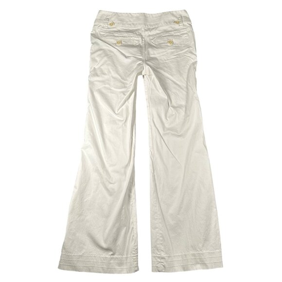 Banana Republic Womens 6 Martin Fit White Wide Leg Pants Buttons *Stains - Picture 11 of 16
